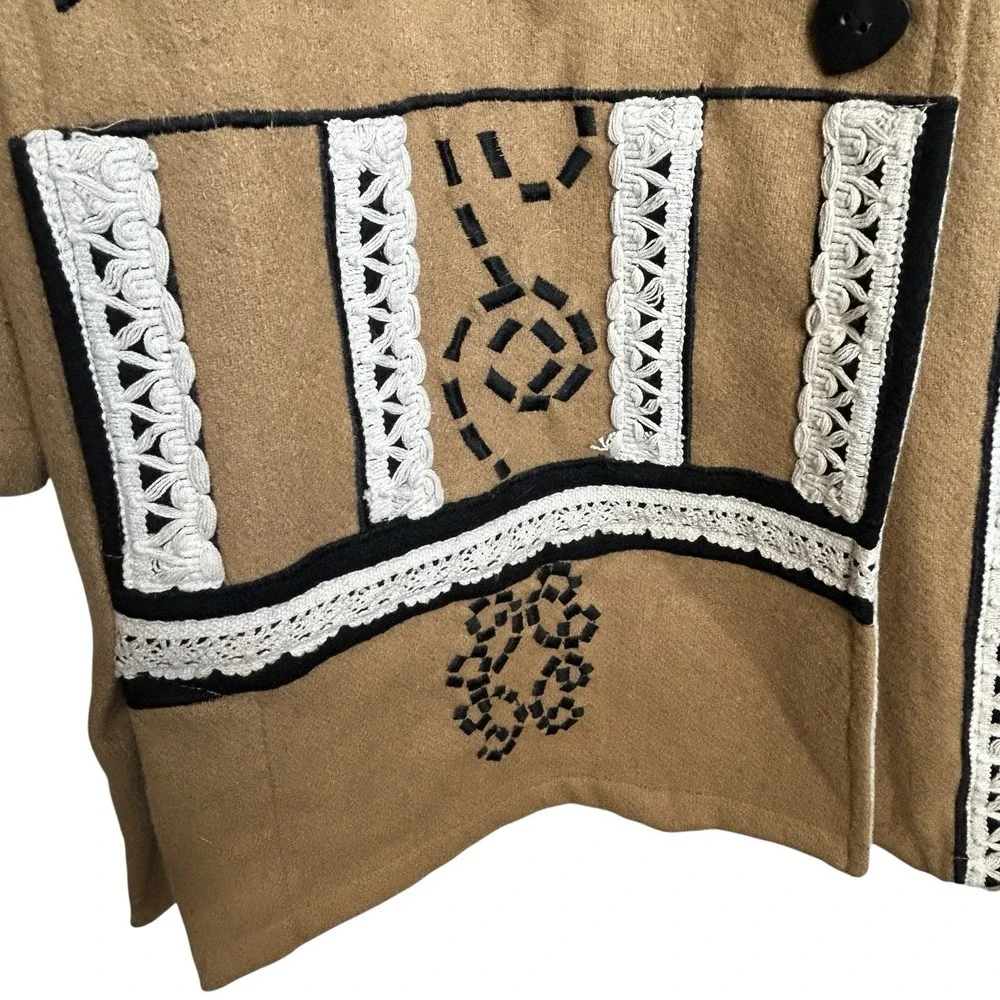 Vintage Anthony Mark Hankins Wool Indie Boho Coat M Y2k Art To Wear Embroidered‎